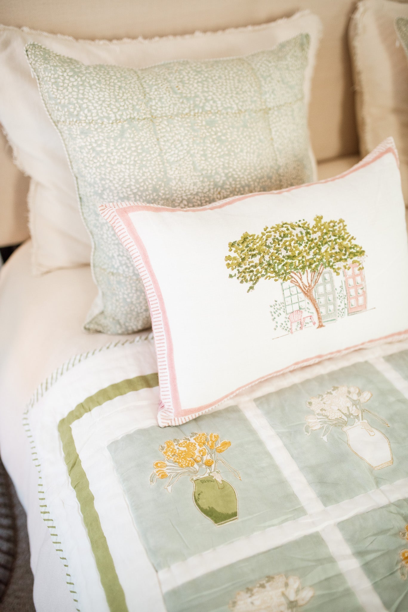 The Quite Corner -  Hand Block Printed Cushion Cover