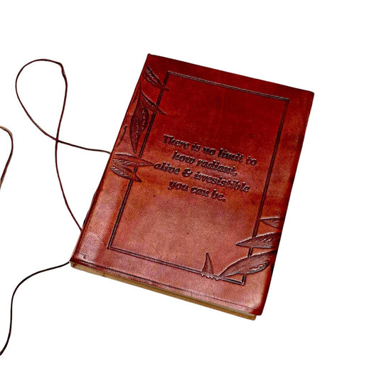 "No Limit To How Radiant" Leather Journal
