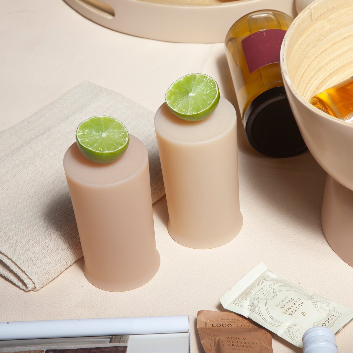 wheat + oat | stegg |  silicone unbreakable highball glasses