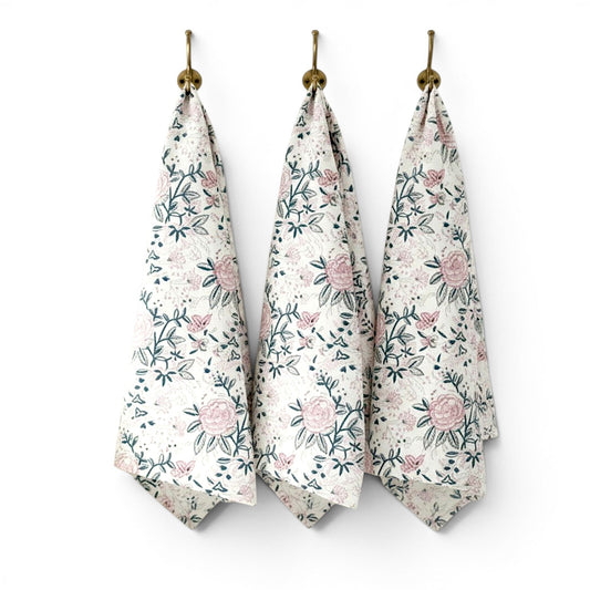 Hand Block Print Kitchen Towel | Extra Large Cotton with Hanging Loop