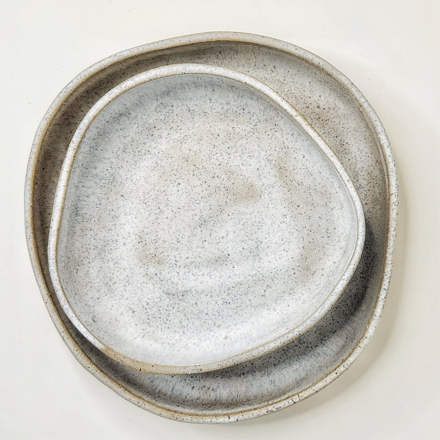 Handmade Ceramic PLATES BUNDLE | Color: Ocean Sand. (Sizes: 8.5" & 6")