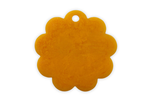 Scallop Resin Cheese Charcuterie Board, Mustard - 9 Inches
