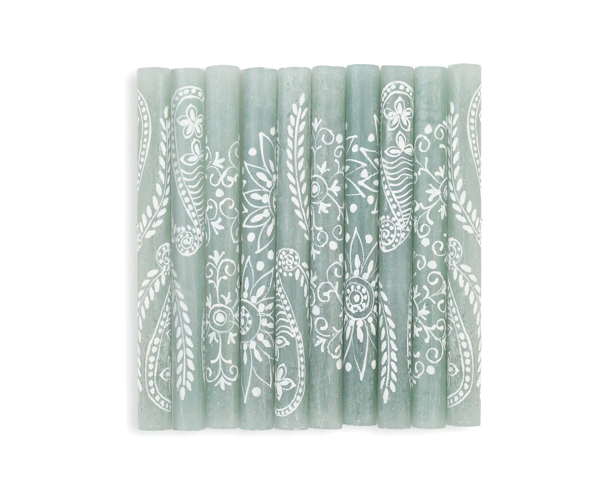 Henna Duck Egg Painted Candles