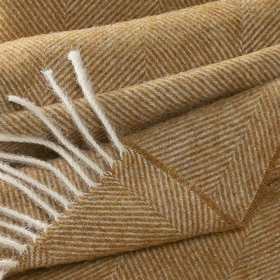 Southampton Home Shetland Lambswool Herringbone Throw – Gold | Woven in England - Osadia Concept Store