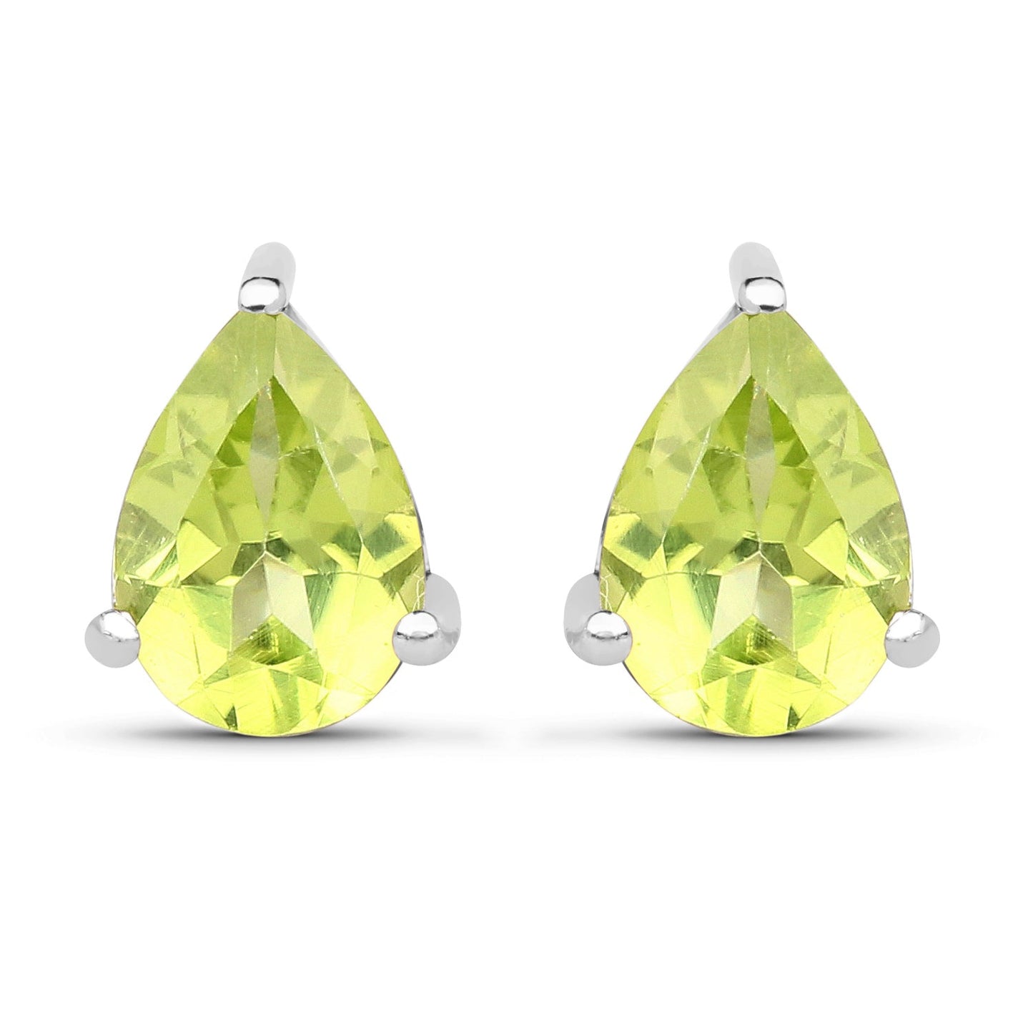 1.33 Carat Genuine Peridot .925 Sterling Silver Earrings