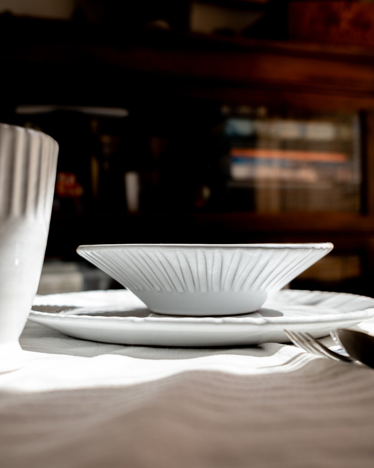 Milk White Lines Coupelle - Set of 4