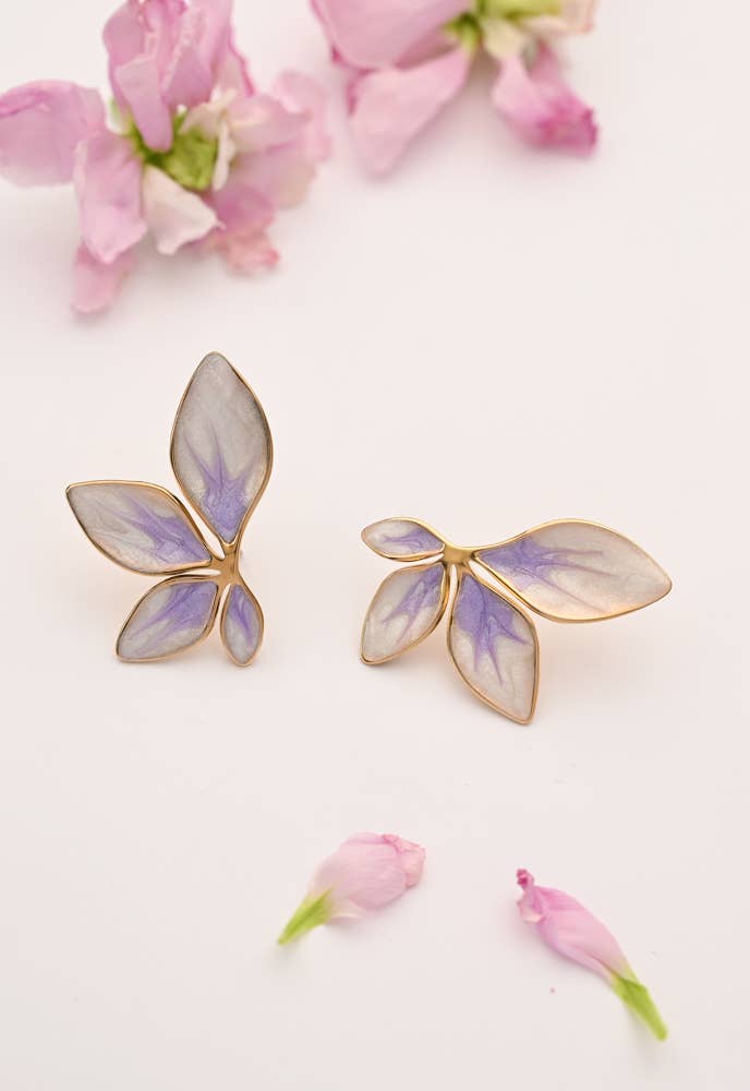 Fourish Lavender Leaf Earrings