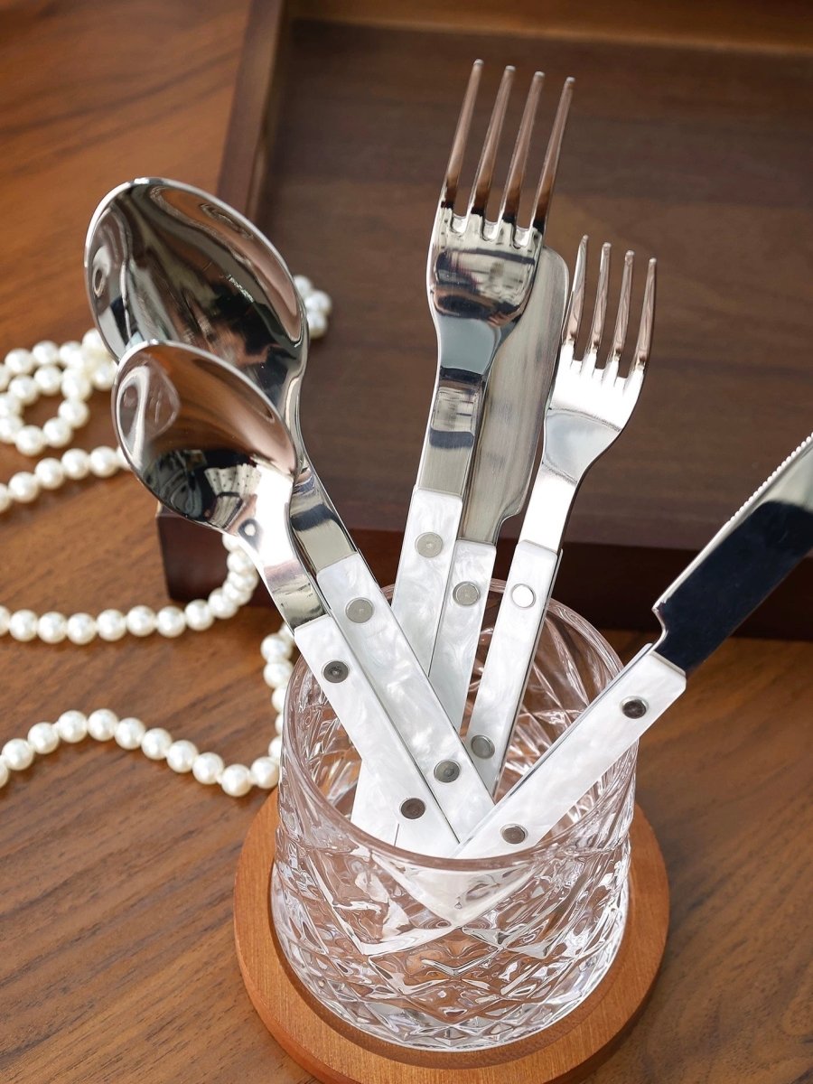 S/10 Modern Nebula Cutlery, Bistrot Style Rivet Flatware Set