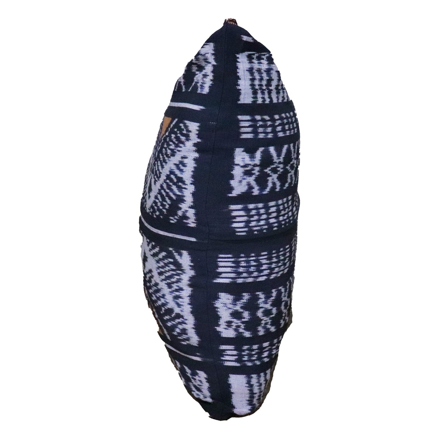 Handwoven Ikat Pillow Cover, Heritage Fire, Black and Orange. 22 x 22inches, Cushion