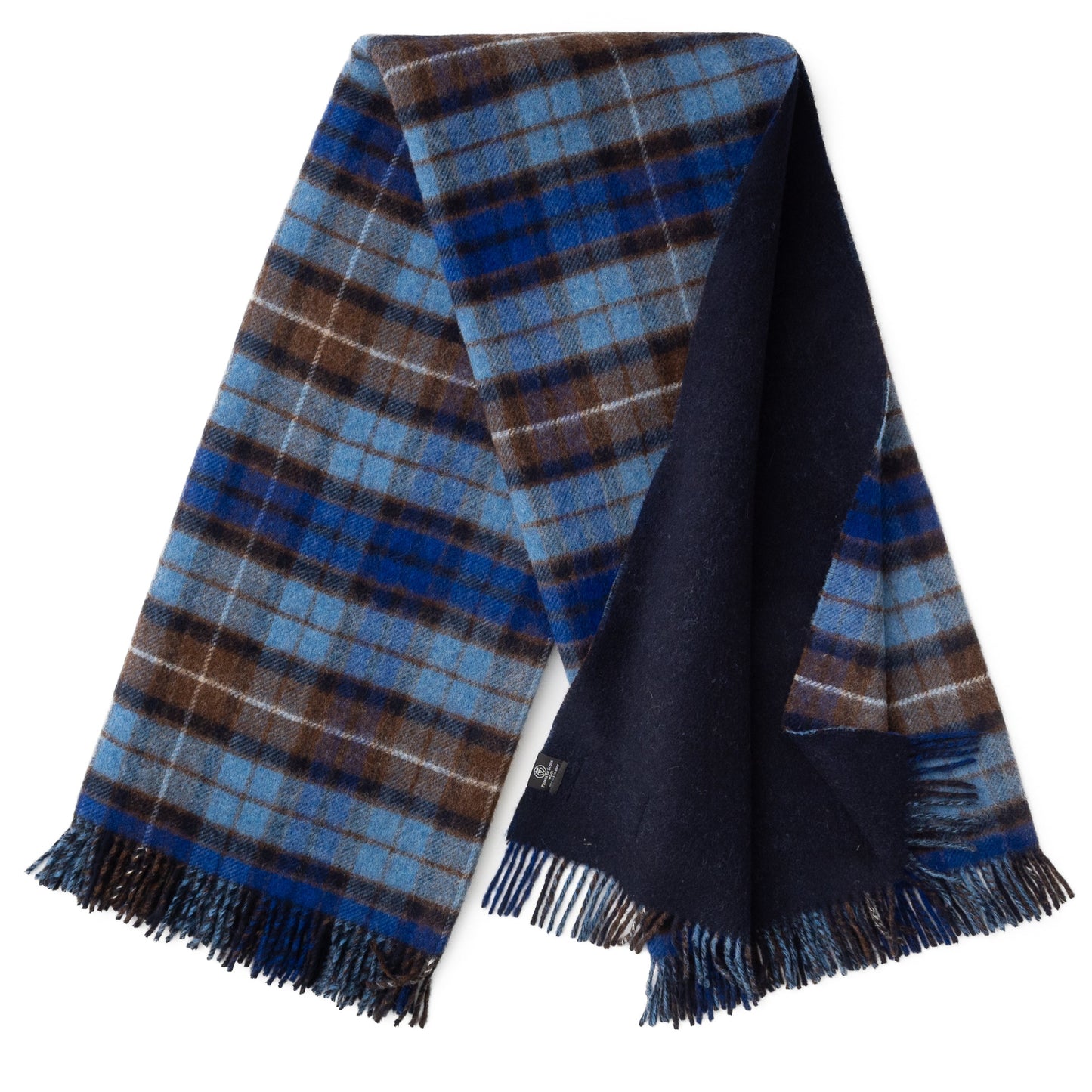 Highland Tweeds Double Cloth Reversible Throw (Blue Buchanan)