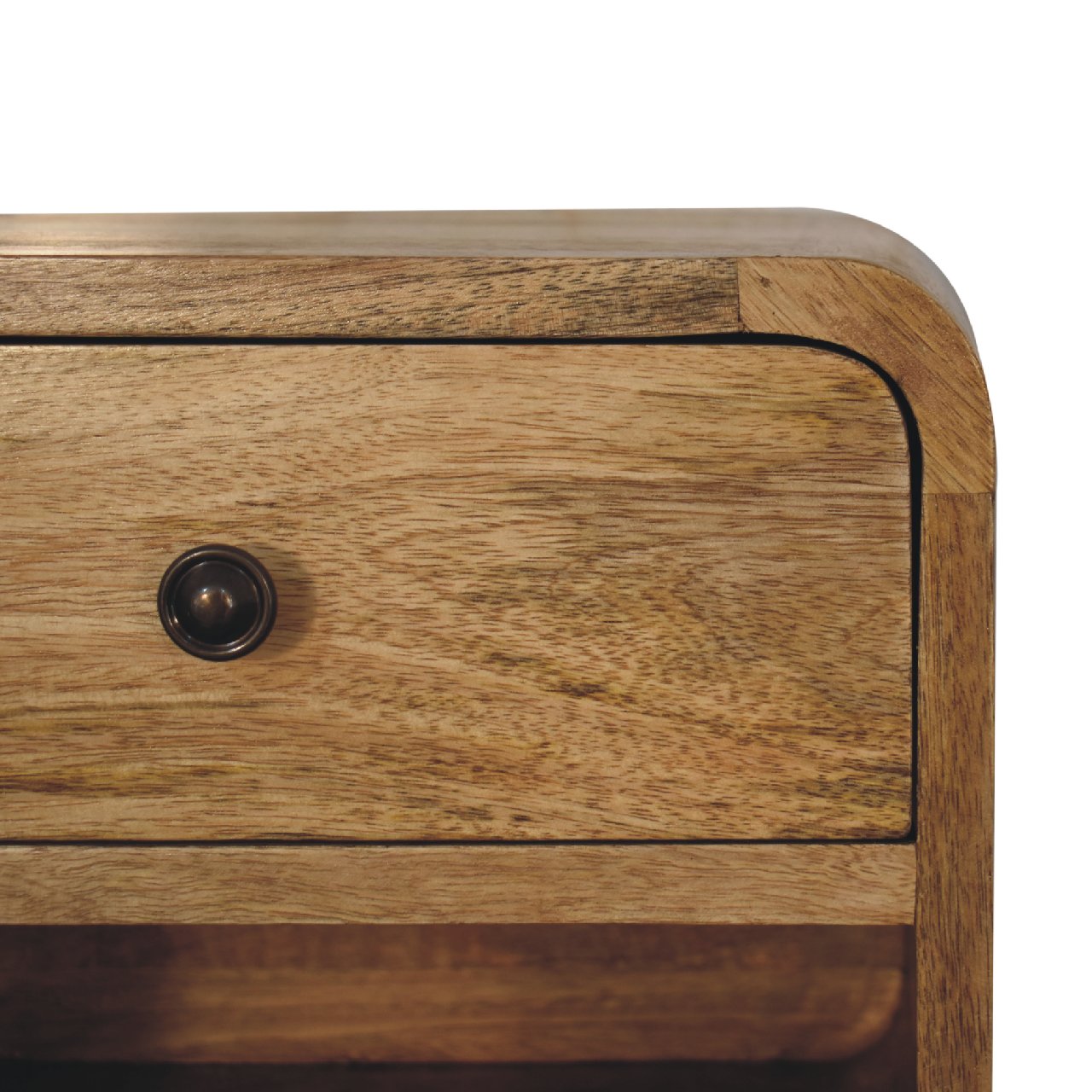 Solid Wood Mini Oak-ish Floating Open Bedside Table