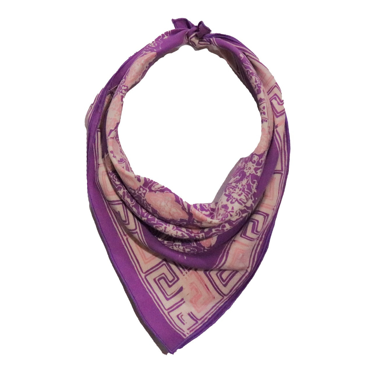 Large 39" Hand Dyed Batik Bandana - Lavender Love