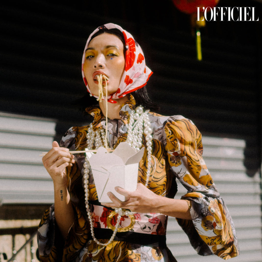 Poppy Polka Cat Cotton Silk Bandana