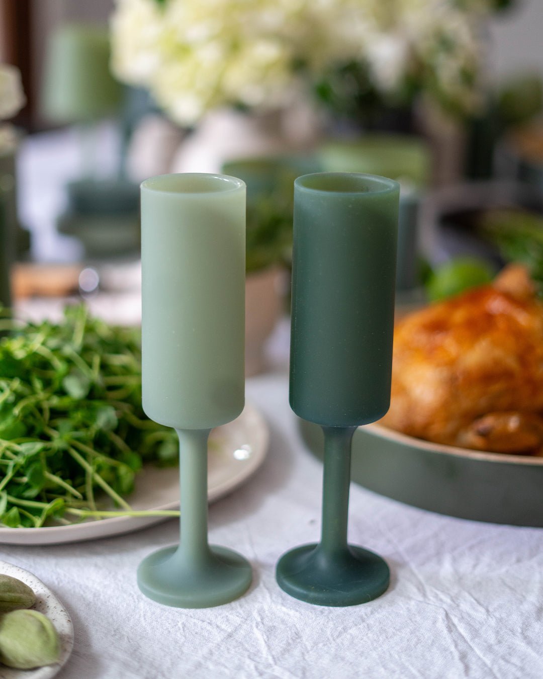 sage + olive | seff | silicone unbreakable champagne flute