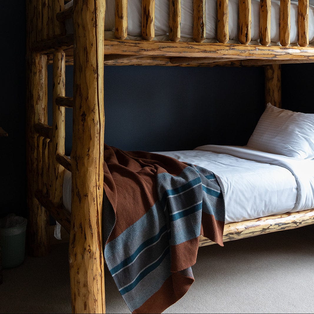 Lodge Stripe - Cotton Sustainable Knit Throw Blanket