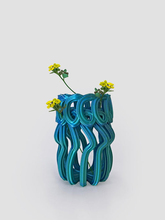 Frosting Vase Blue