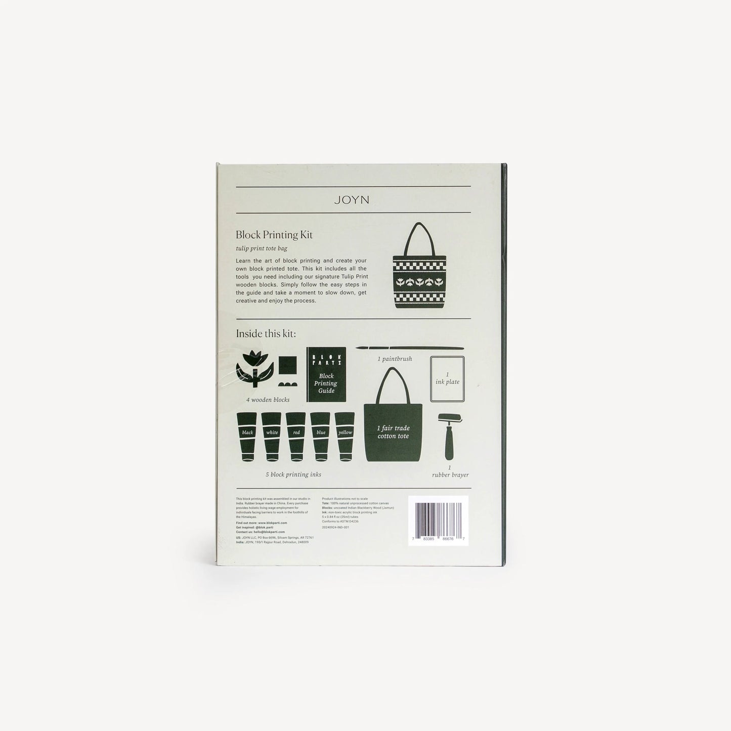 Block Printing Kit - Tulip Print Tote Bag