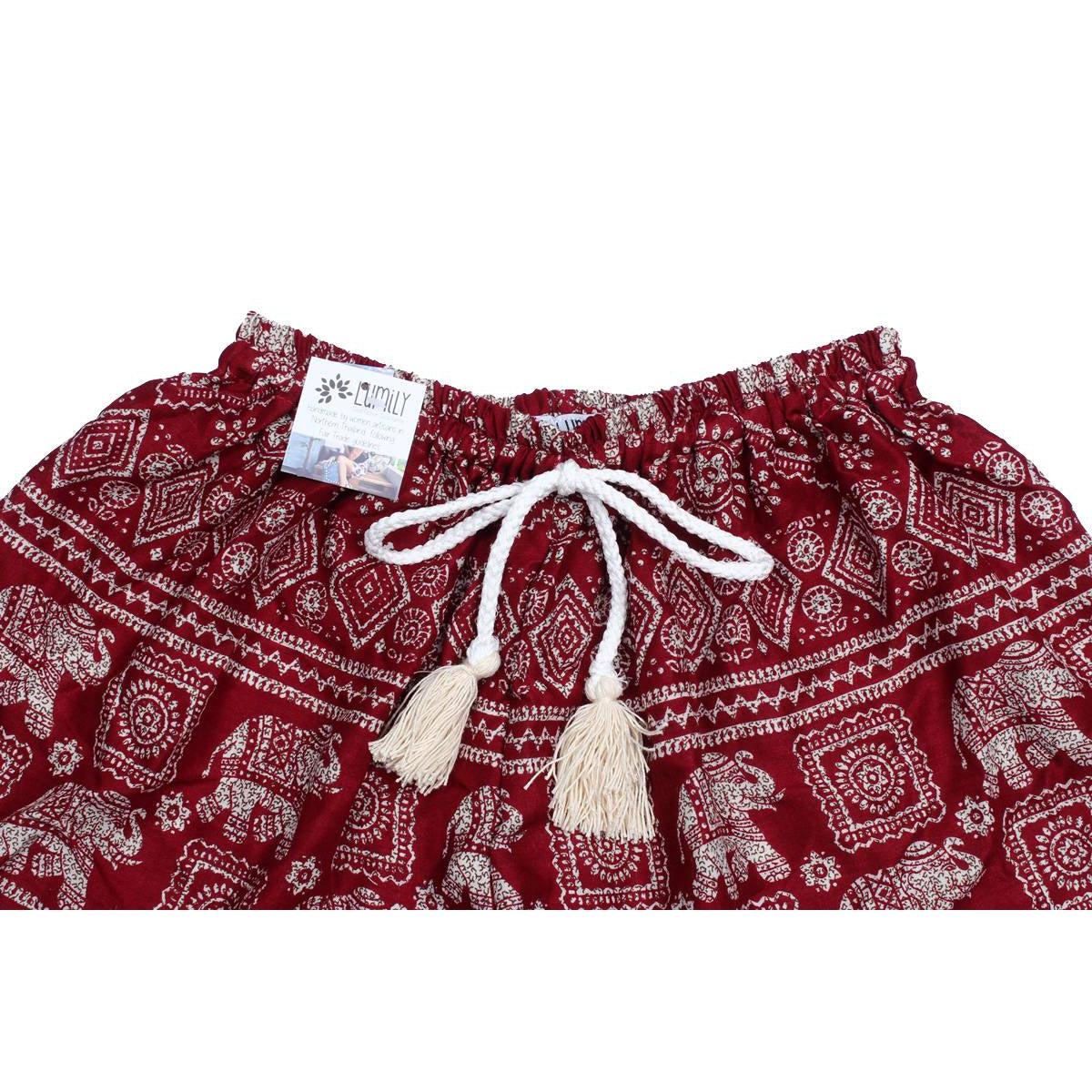 Sustainably Made Bohemian Style Printed Elephant Shorts - Thailand