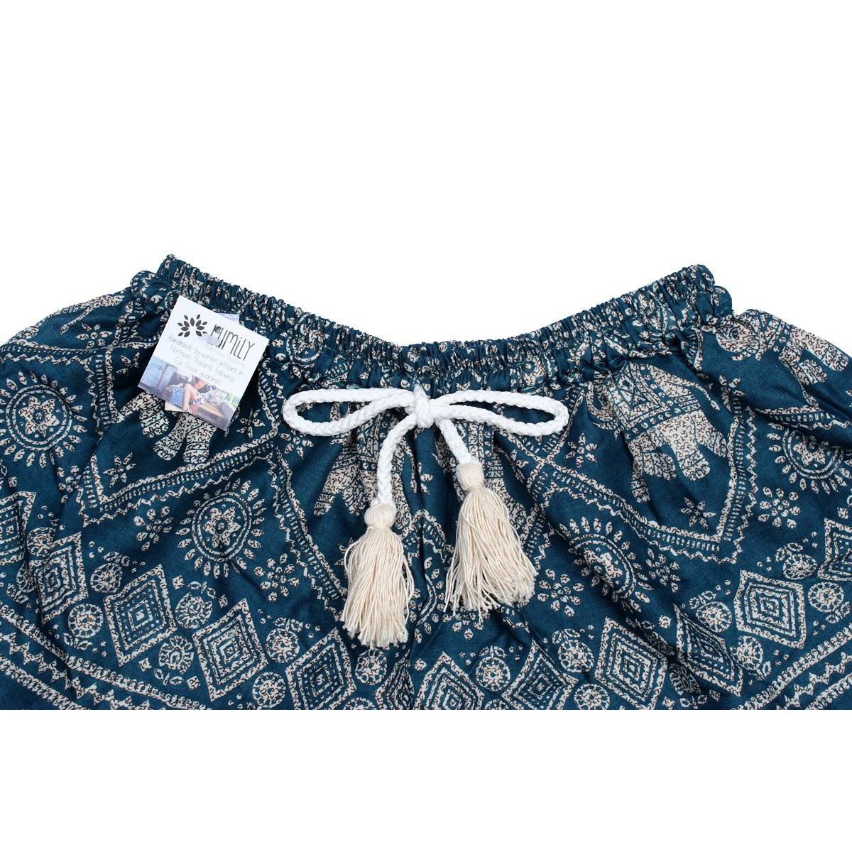 Sustainably Made Bohemian Style Printed Elephant Shorts - Thailand