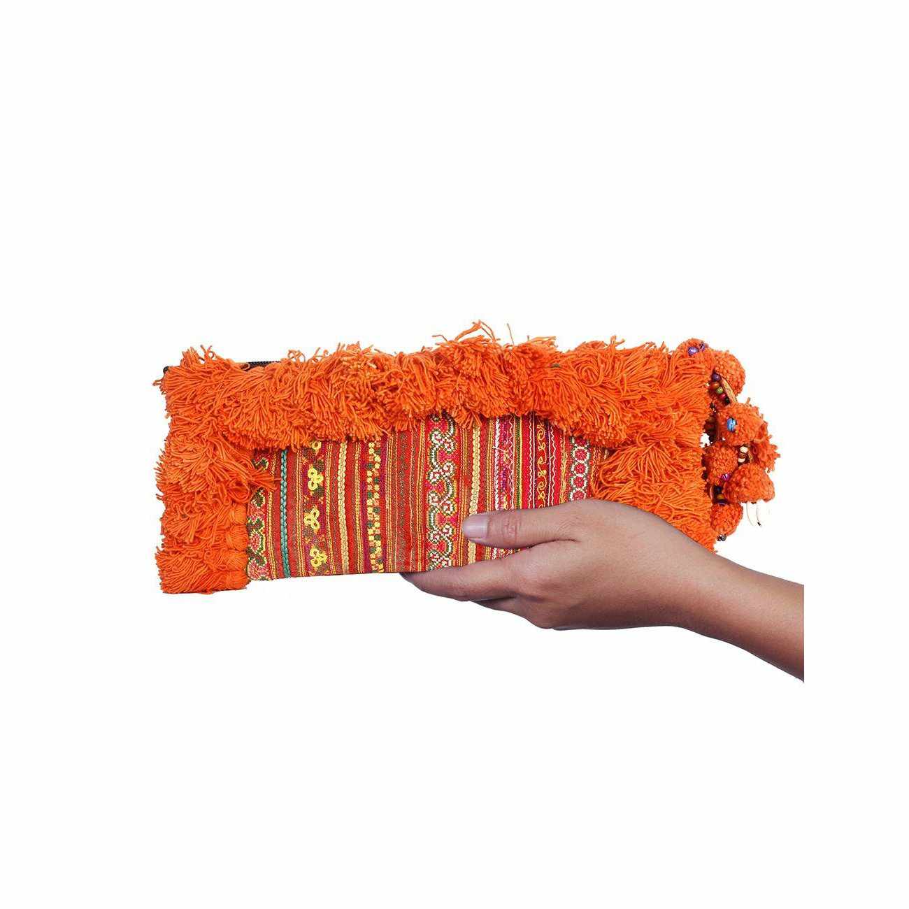 Hmong Textile Upcycled Jacket Sleeve Clutch Bag- Thailand