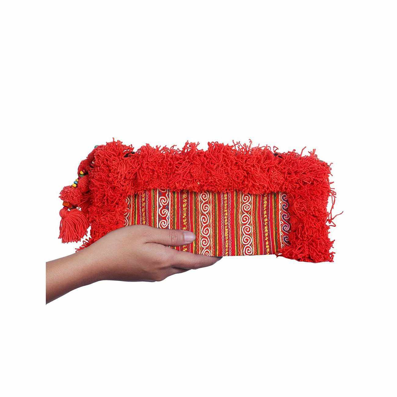 Hmong Textile Upcycled Jacket Sleeve Clutch Bag- Thailand