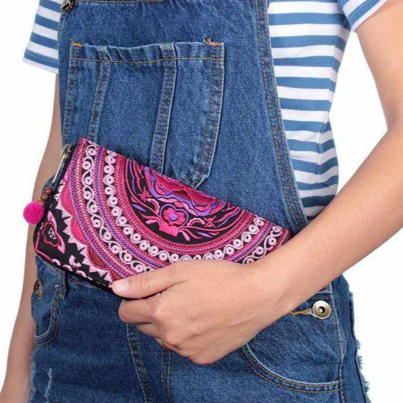 Rising Moon Embroidered Wallet - Thailand