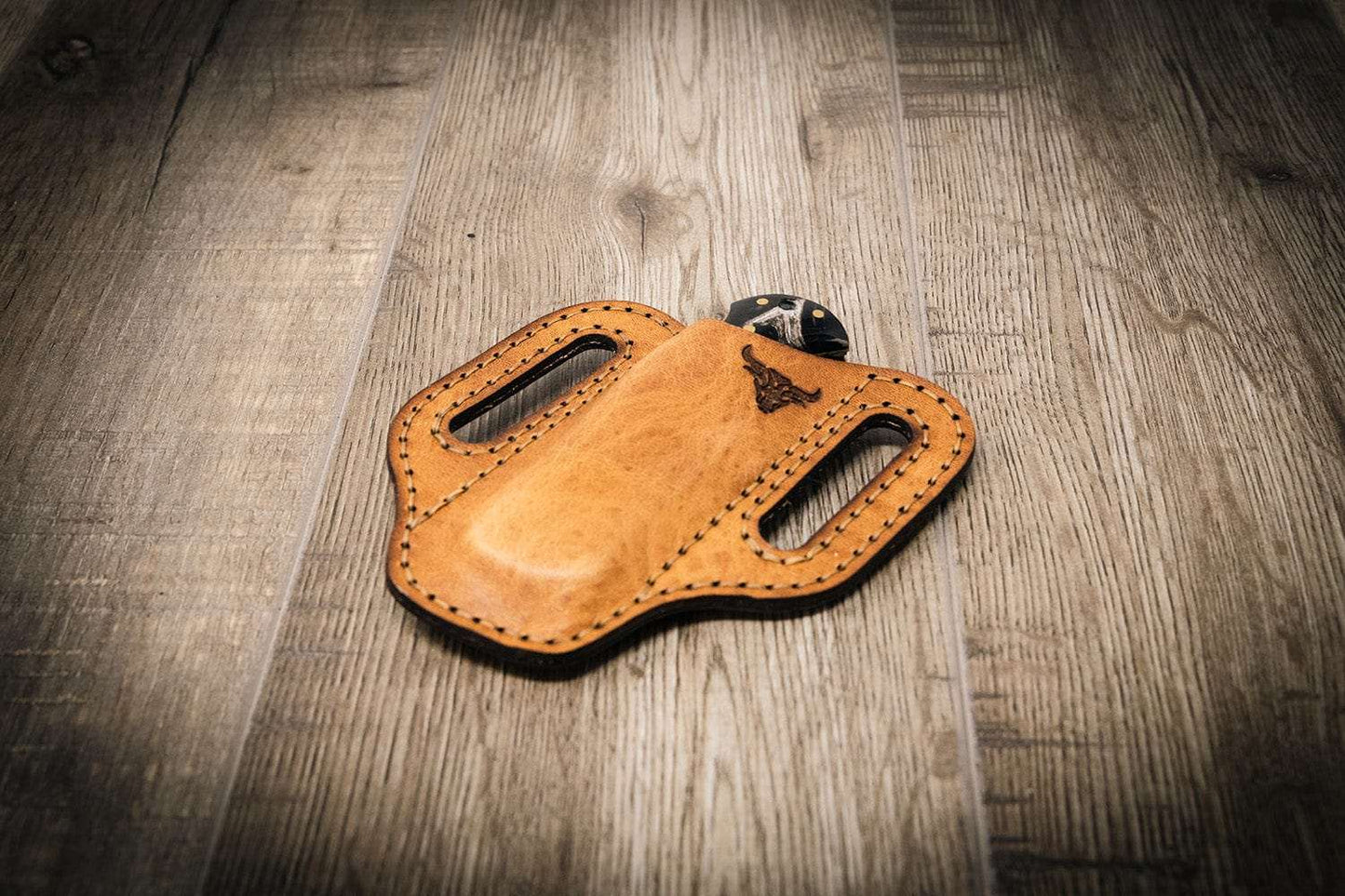 Custom Leather Knife Sheath - Saddle Tan