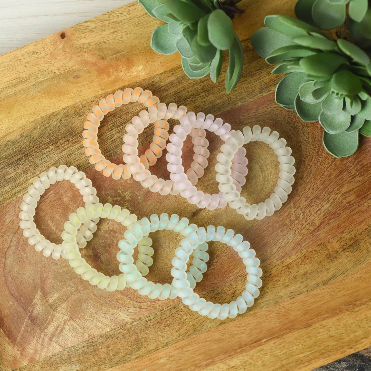 Large Hair Coil Set in Matte Dot Translucent