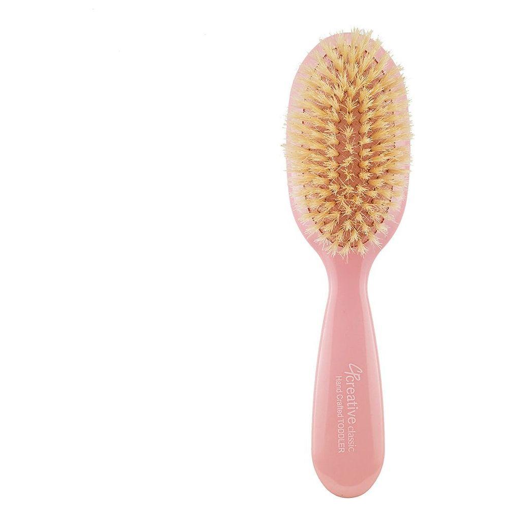 Classic Toddler/Baby Soft Boar Bristle Hair Brush-Colors-Blue-Pink-Silver