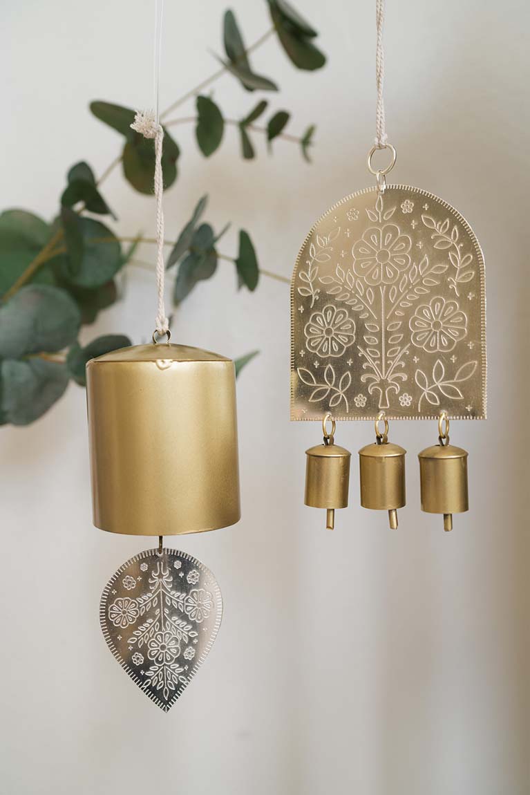 Haveli Bell, Etched Brass - Fair Trade Decor - Osadia Concept Store