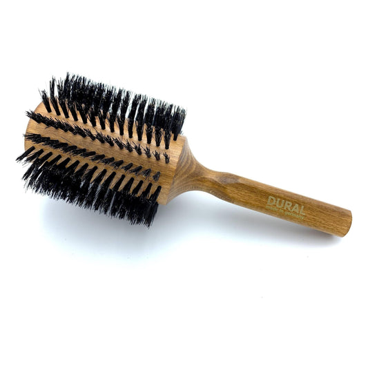 Dural Round-Styler Hair Brush For Styling & Care Boar Bristle Beech Wood