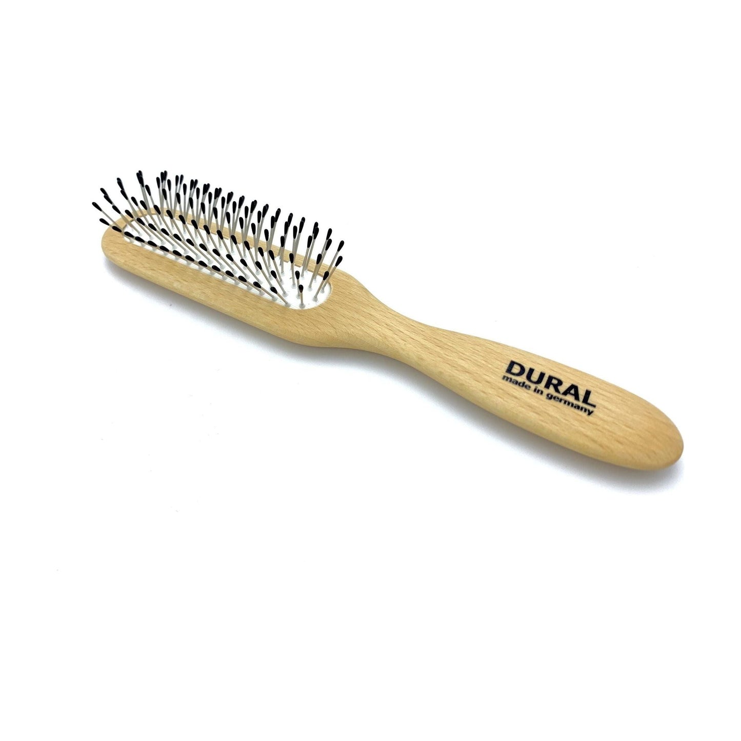 Dural Hair Brush For Styling & Care Rubber Cushion with Steel Pins with ball tips Beech Wood