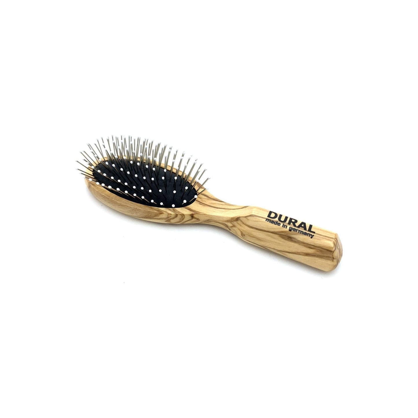 Dural Hair Brush For Styling & Care Rubber Cushion With Steel Pins With ball Tips Olive Wood