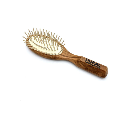 Dural Hair Brush For Styling & Care Rubber Cushion With Wooden Pins Olive Wood