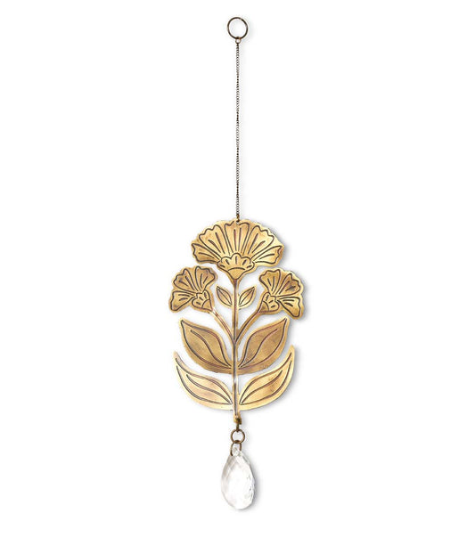 Surya Floral Engraved Brass Suncatcher - Osadia Concept Store