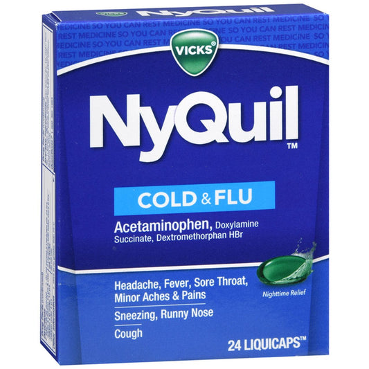 Vicks NyQuil Cold & Flu Nighttime Relief LiquiCaps - 24ct