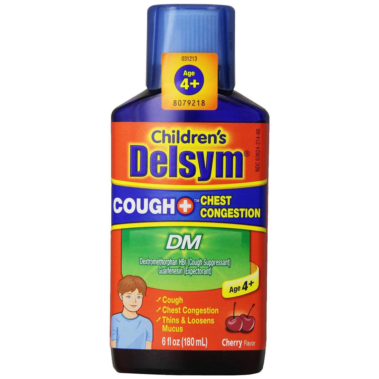 Delsym Max Strength Cough Plus Chest Congestion DM Liquid, Cherry Flavor, 6 Oz