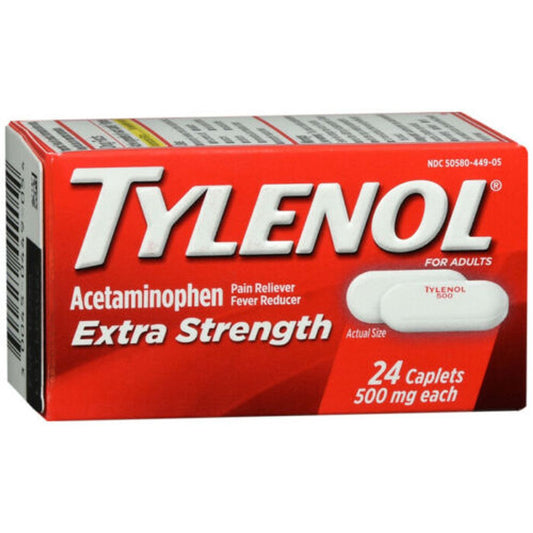 Tylenol Extra Strength Caplets With 500 Mg Acetaminophen, Pain Reliever & Fever Reducer
