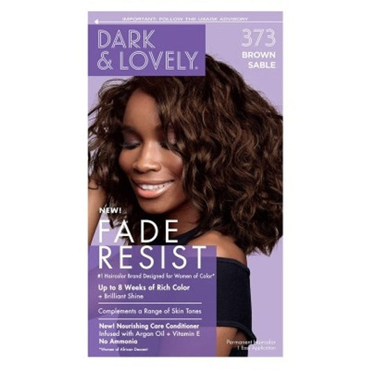 Dark and Lovely Fade Resist Permanent Hair Color 373 Brown Sable
