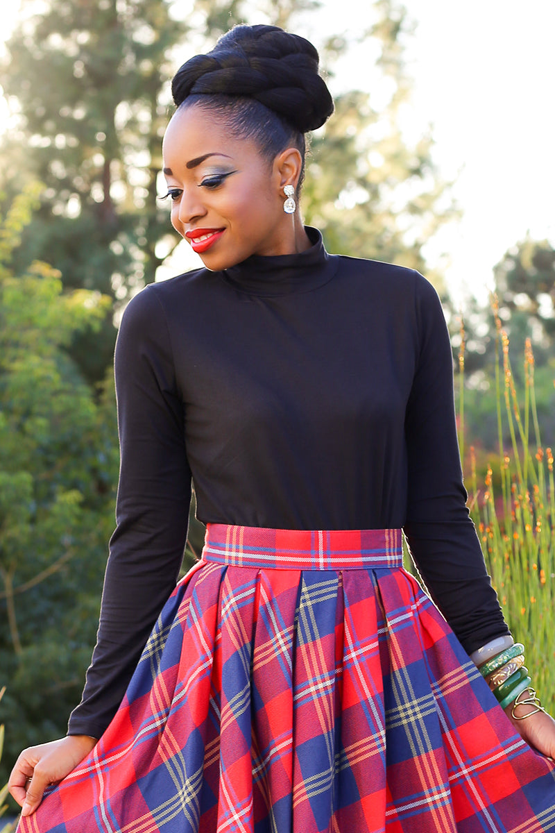 Black Mock Neck Top - Plus Sizes only