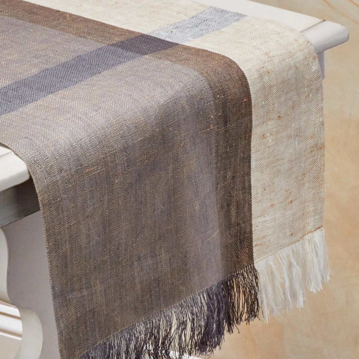 HINTERLAND Handwoven Linen Table Runner. 100% Flax Linen – Fair Trade – Artisan Made - Osadia Concept Store