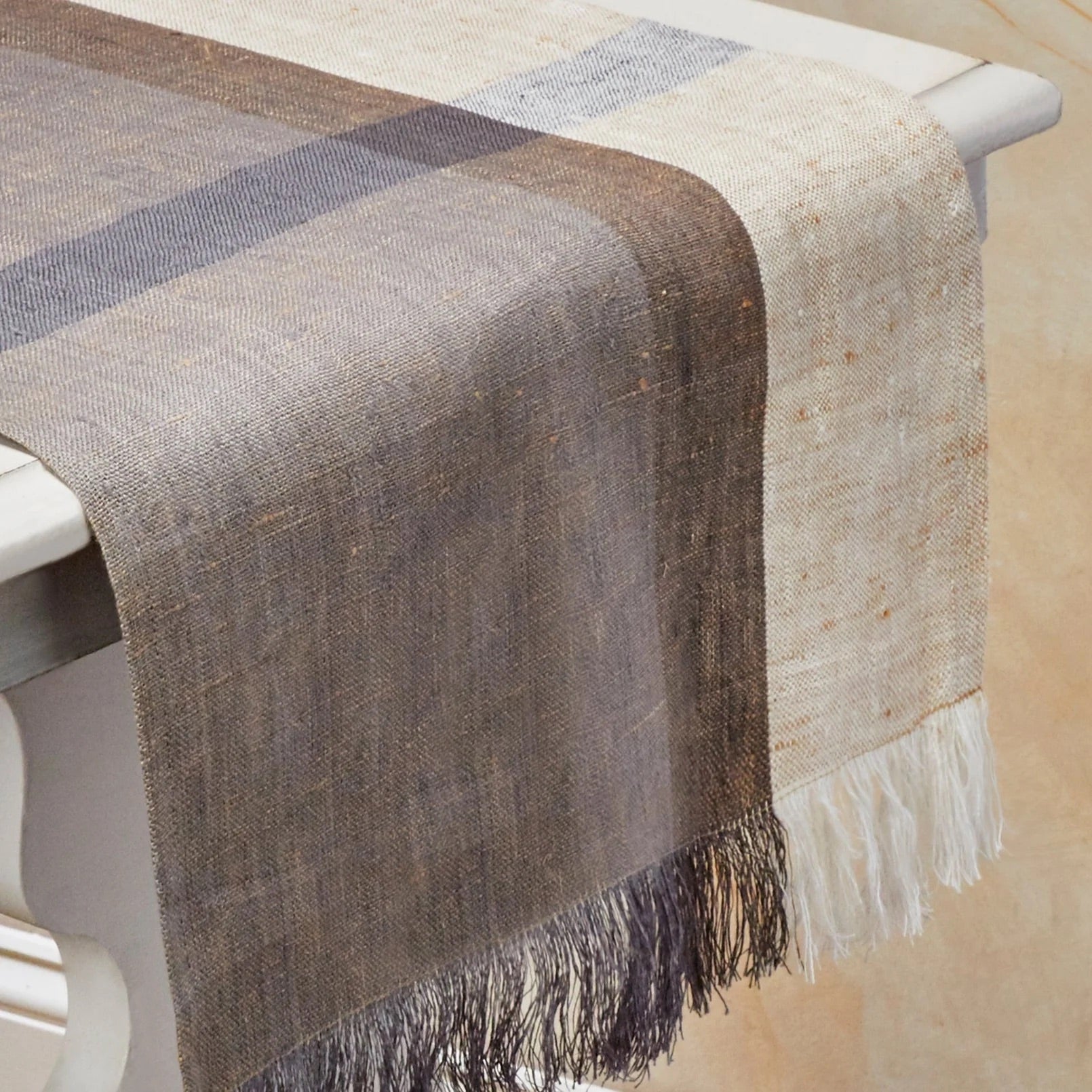 HINTERLAND Handwoven Linen Table Runner. 100% Flax Linen – Fair Trade – Artisan Made - Osadia Concept Store