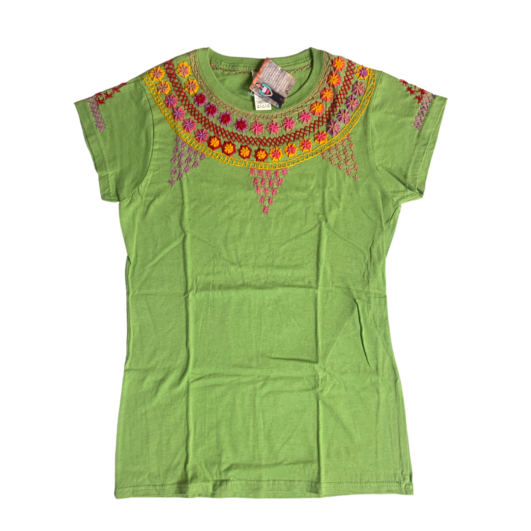 Luzy Hand Embroidered Fitted T-Shirt - Mexico