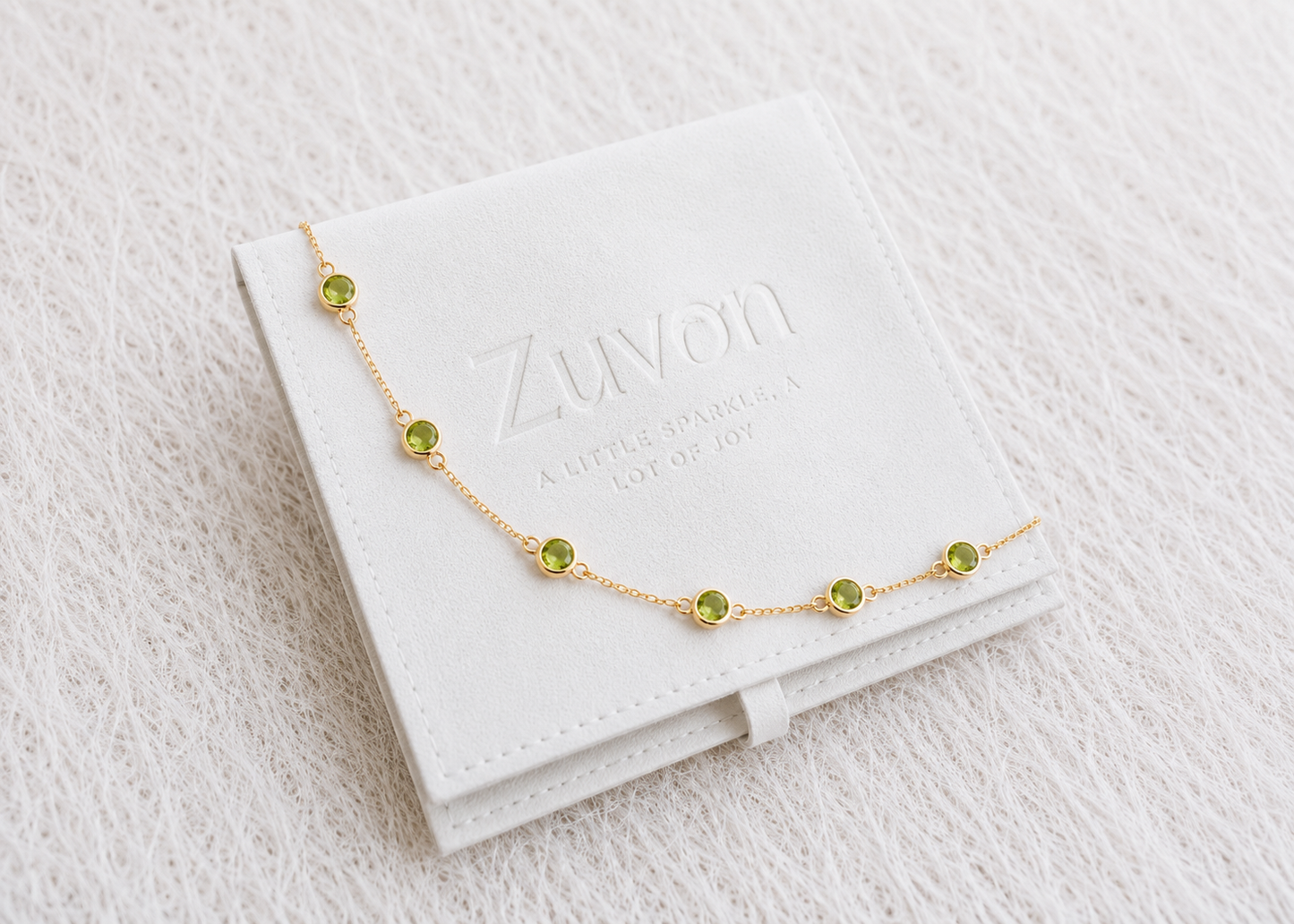 August Birthstone Bracelet — Peridot