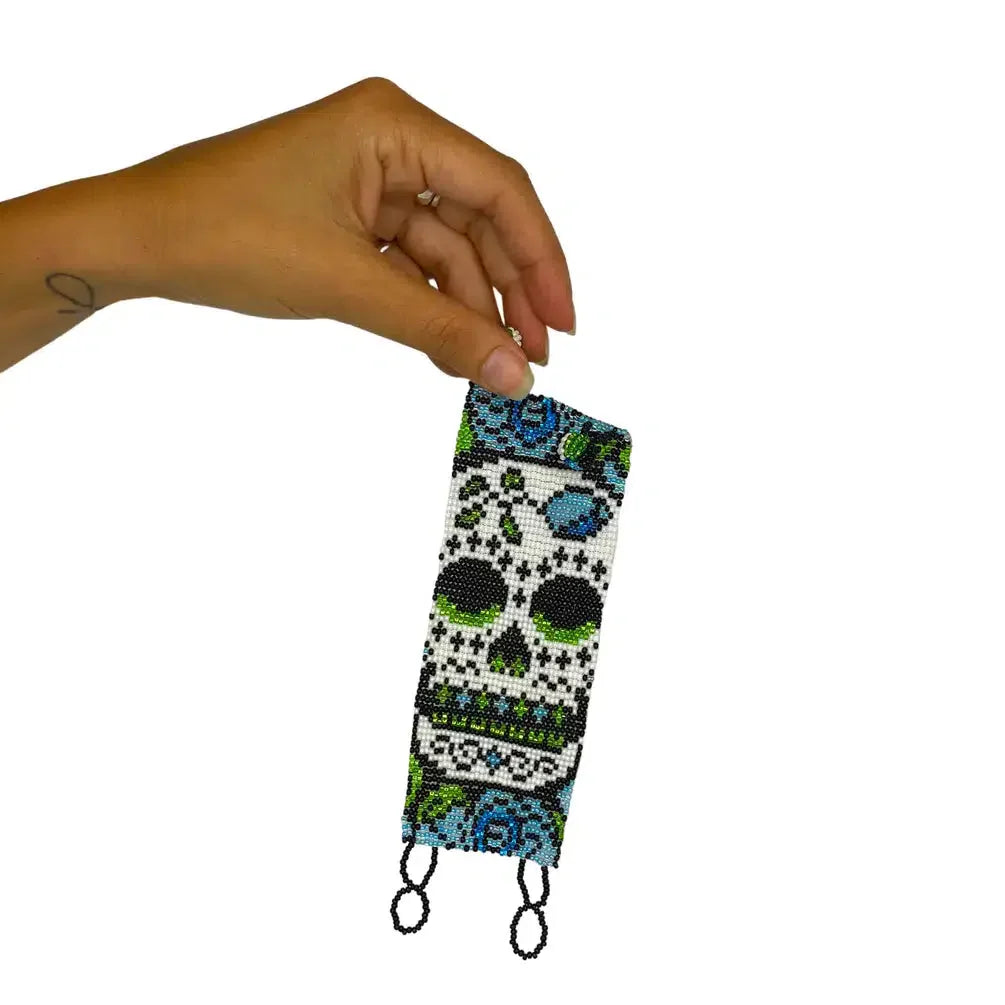 Sugar Skull | Catrina Seed Bead Adjustable Closure Bracelet - Guatemala