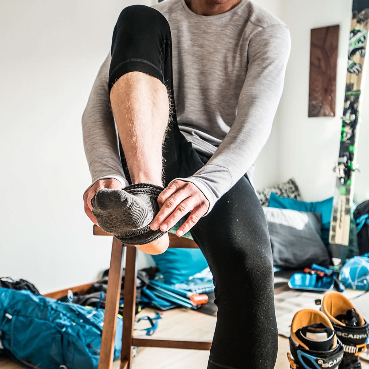 Midweight Men's Ski Bottom 3/4 Length Merino Wool - Woolverino - Osadia Concept Store