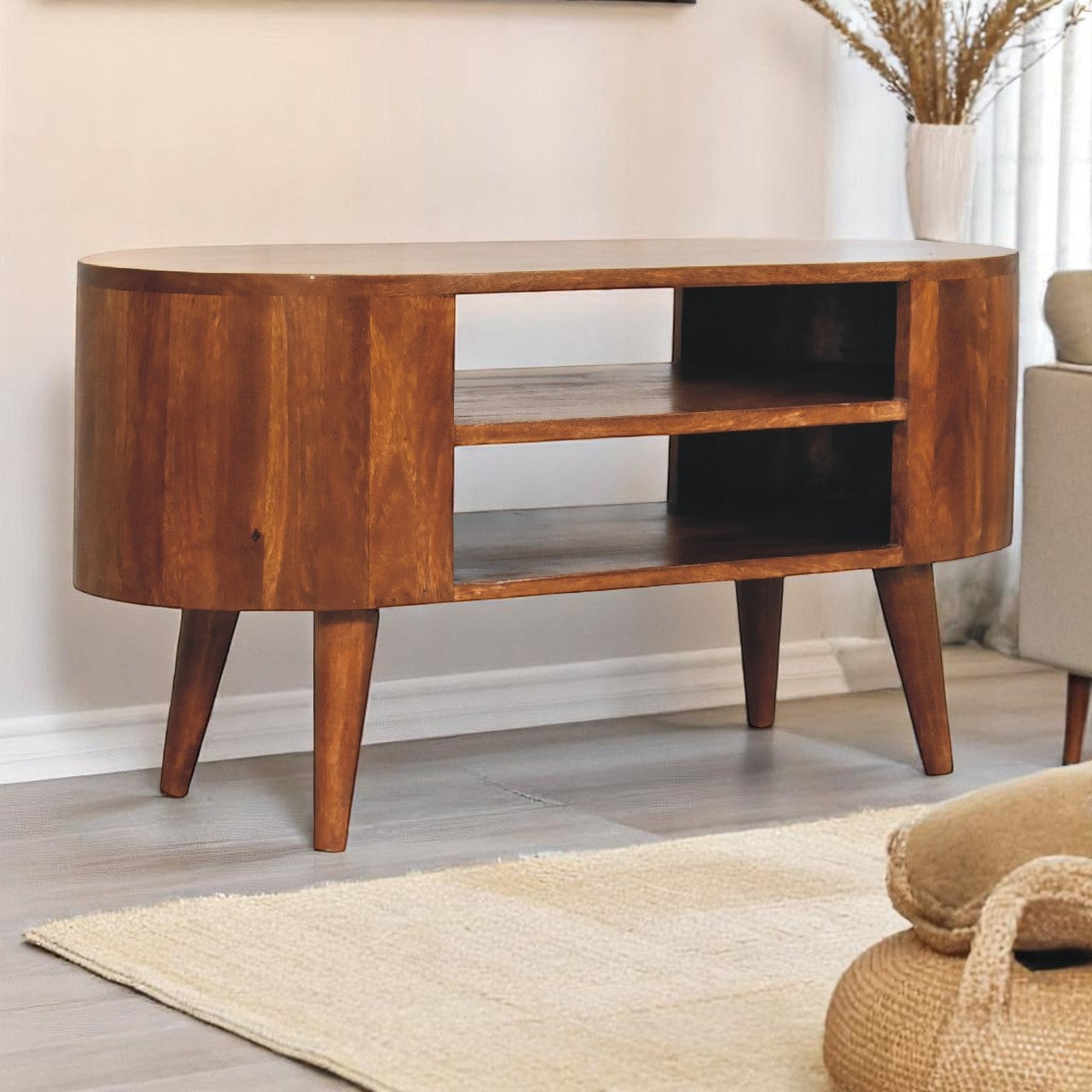 Solid Wood Cortez Chestnut Media Unit