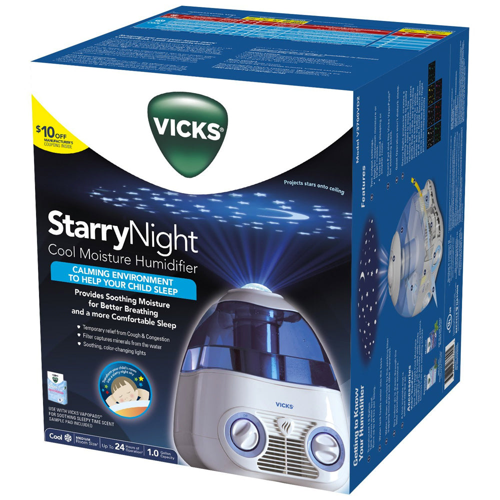 Vicks Humidifier, Cool Moisture, Starry Night, 1.0 Gallon