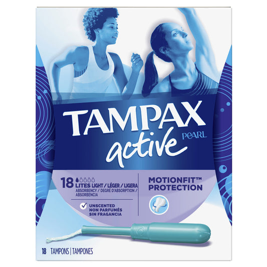Tampax Pearl Active Light Absorbency Tampons Unscented