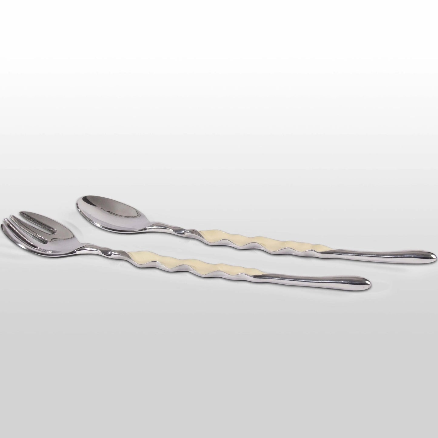 Ruffled Salad Server Gold